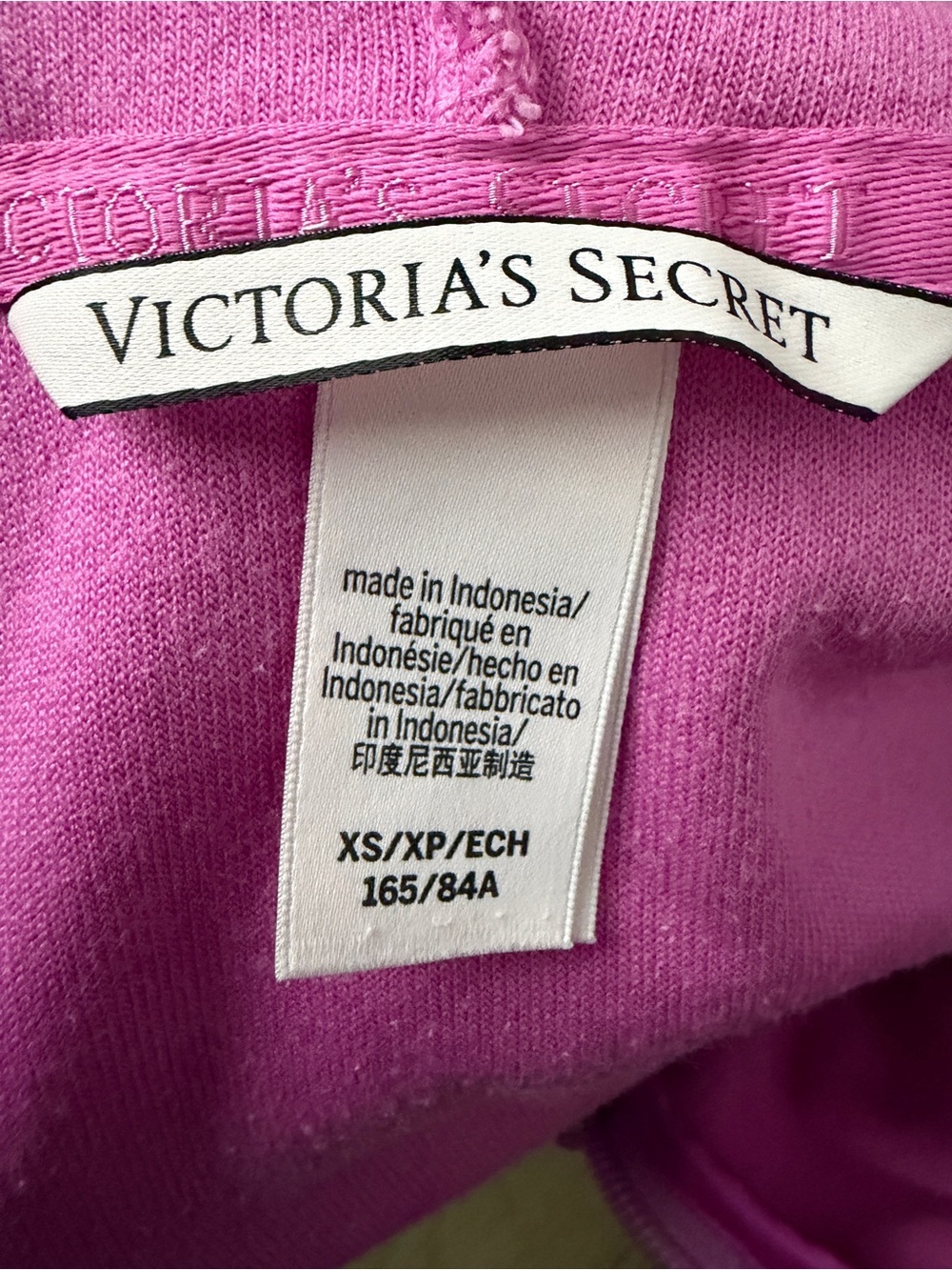 Victoria’s Secret French Terry Cropped Full Zip Hoodie Pink XS Sweatshirt*@17 - Picture 5 of 5